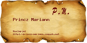 Princz Mariann névjegykártya